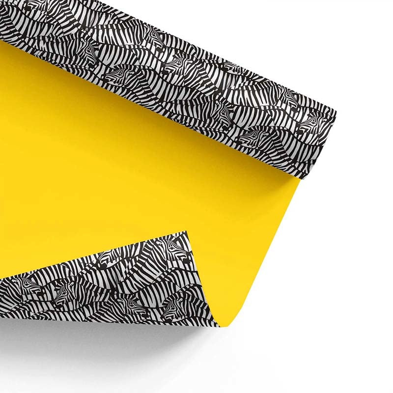 Inpakpapier Zebra-patroon + geel 50cm x 200mtr