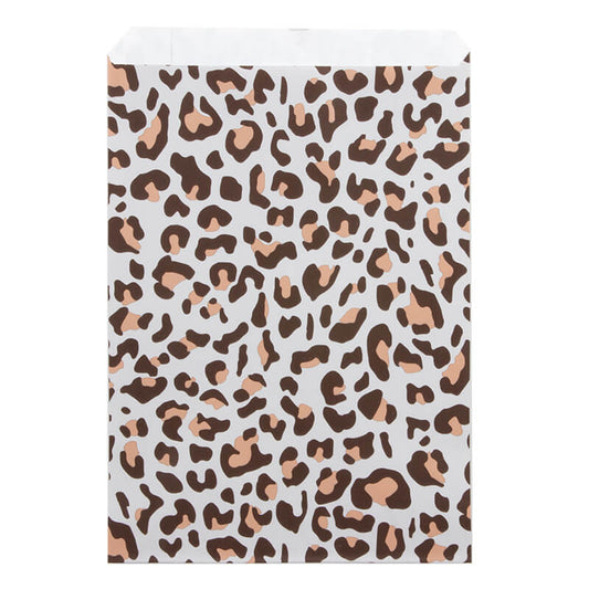 200x Papieren Zakjes Leopard 17x25cm