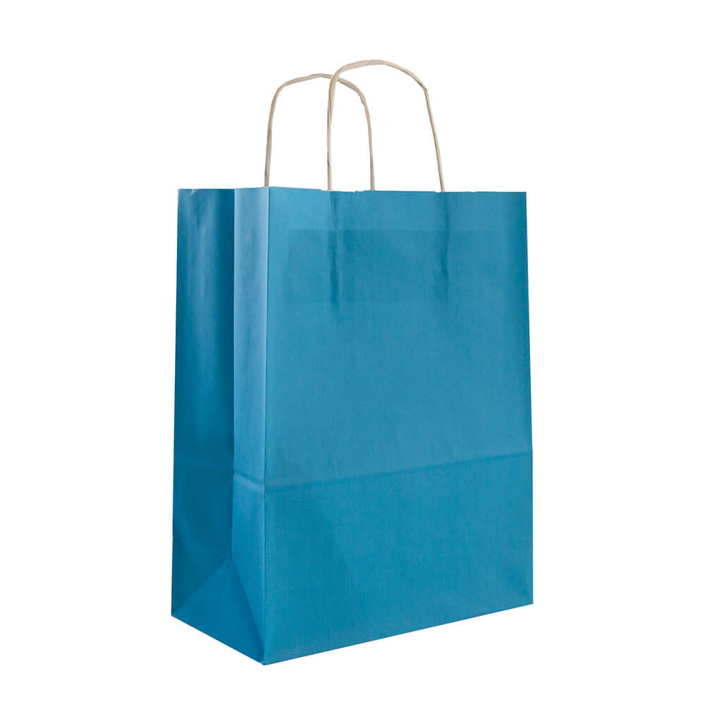 50x papieren tassen blauw (turquoise) in diverse formaten