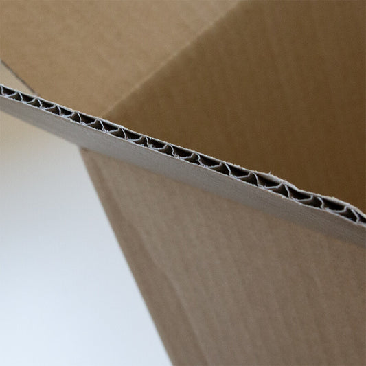 Kartonnen dozen bruin enkelgolf 265x165x130mm rillijn