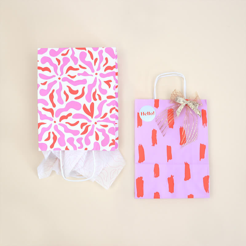50x papieren tasjes Flower A4