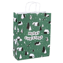 50x papieren Kersttasjes A3 Winter Village