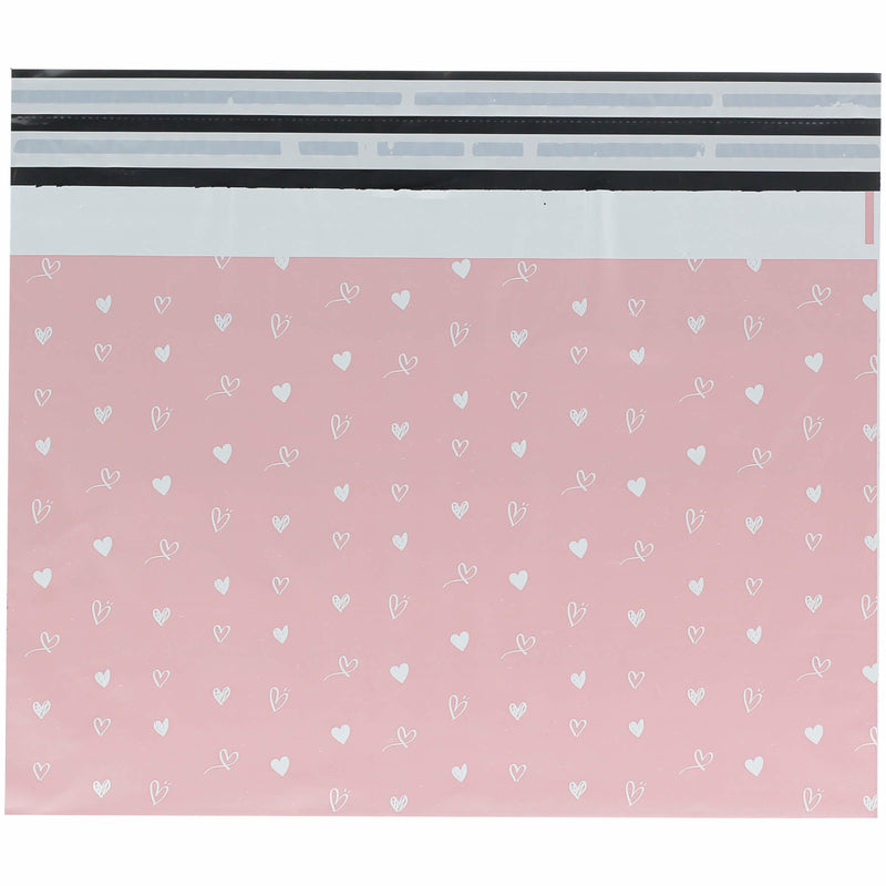 100x verzendzakken Hartjes Roze Large Retoursluiting