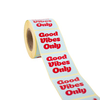 500x sticker 'Good vibes only' Blauw-Rood 50mm