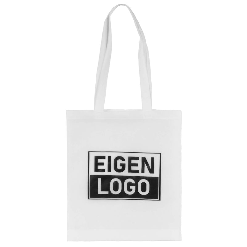 Tas bedrukken Wit Non Woven 38x44 + 2x4cm - Spoed