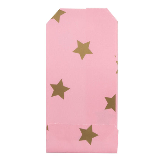 200x Papieren Zakjes Stars Gold 7x13cm