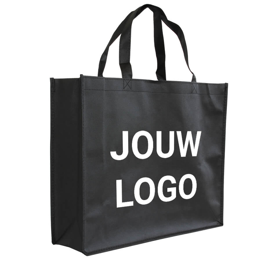 Shopper bedrukken Zwart non woven 42x12x35cm - Spoed