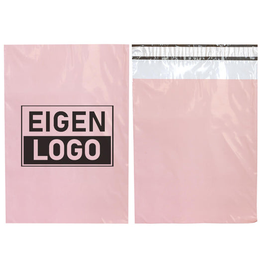 Roze verzendzakken bedrukken Medium
