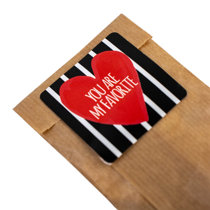 500x sticker 'You are my favorite' Rood-Zwart-Wit 50mm