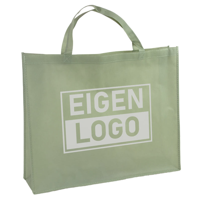 Shopper bedrukken Groen non woven 54x14x45cm - Spoed