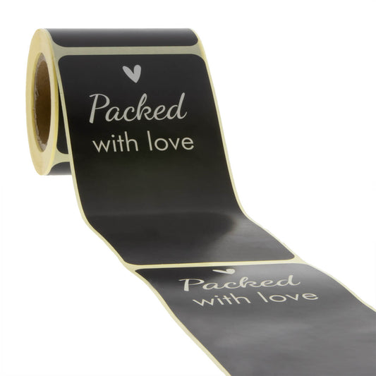 100x sluitsticker 'Packed With Love'