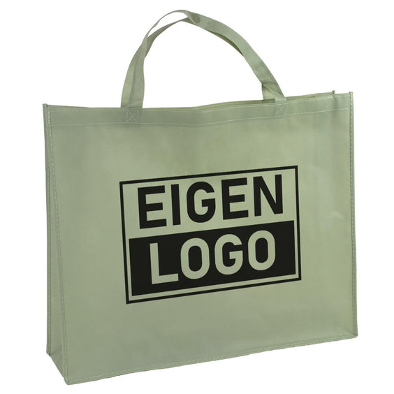 Shopper bedrukken Groen non woven 54x14x45cm - Spoed