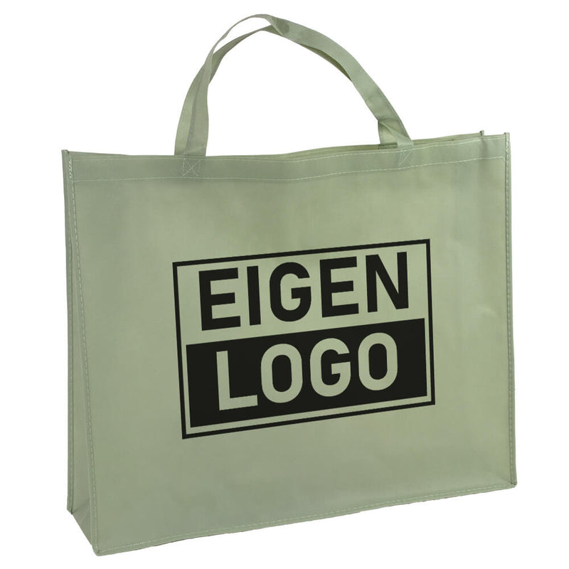 Shopper bedrukken Groen non woven 54x14x45cm - Spoed