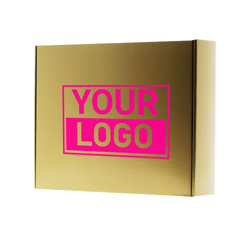 Postdozen bedrukken met NEON - Goud 350x280x80mm