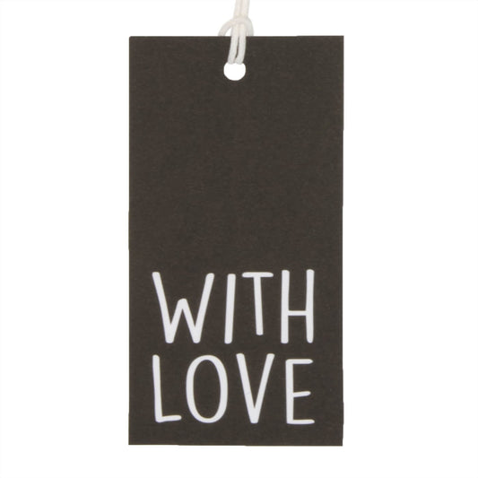 50x Cadeaulabels 'With love' Zwart