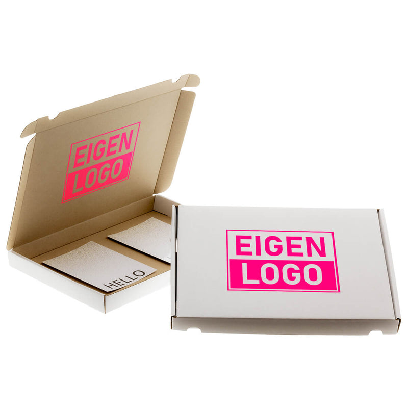Brievenbusdozen  bedrukken met NEON - Wit A4
