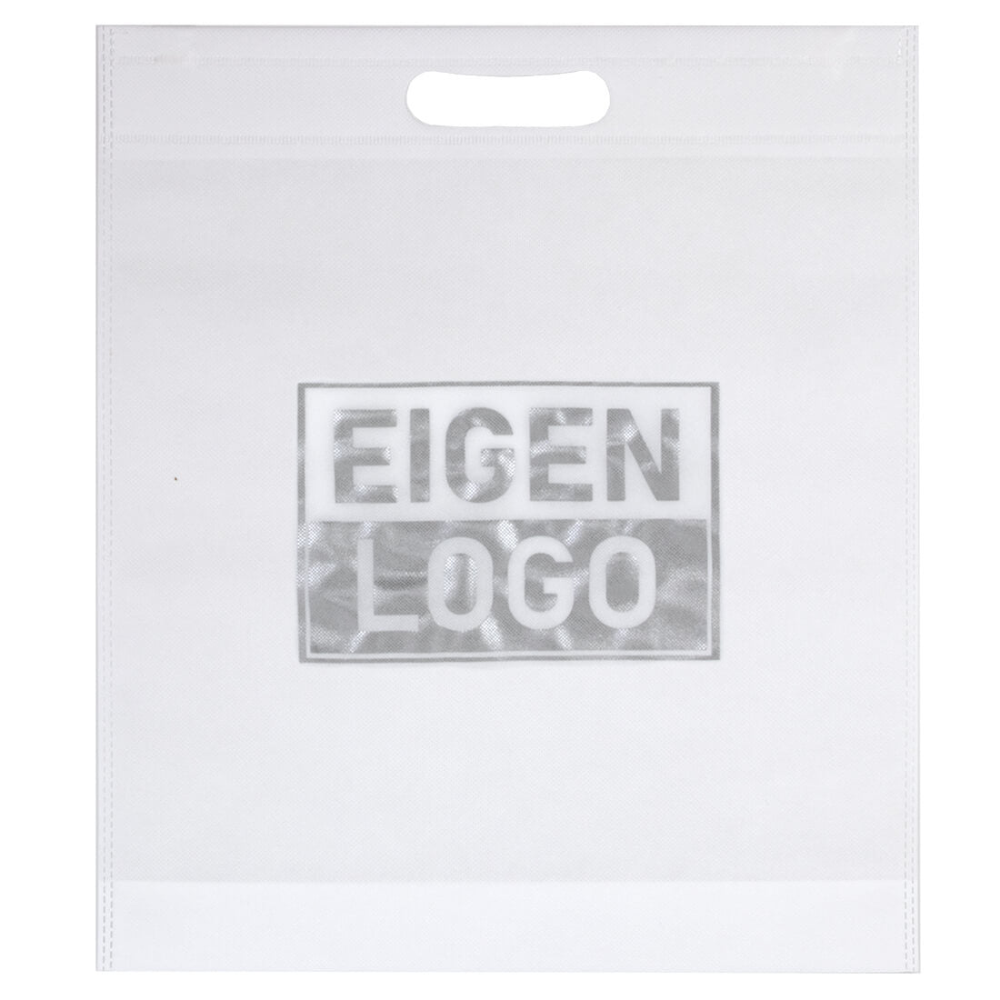 Tas bedrukken Wit Non Woven 38x44 + 2x4cm - Uitgestanst Handvat