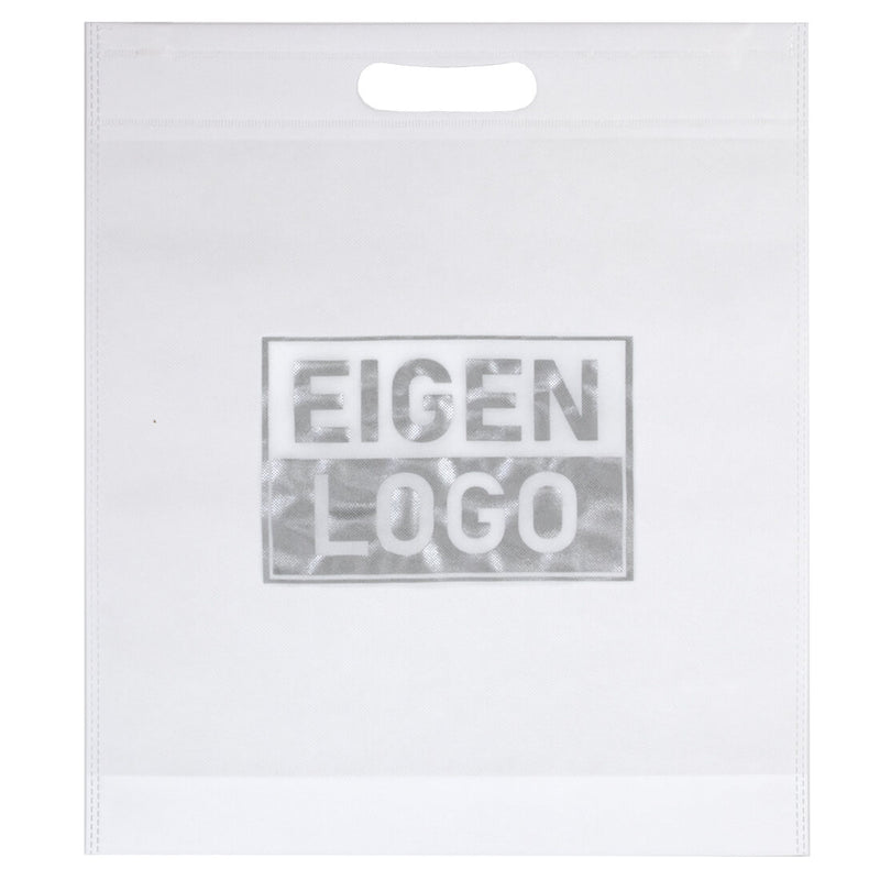 Tas bedrukken Wit Non Woven 38x44 + 2x4cm - Uitgestanst Handvat