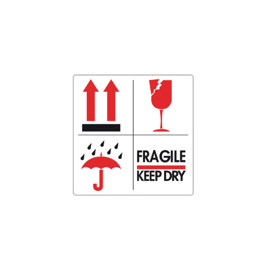 500x Etiket 'Fragile/Keep dry'
