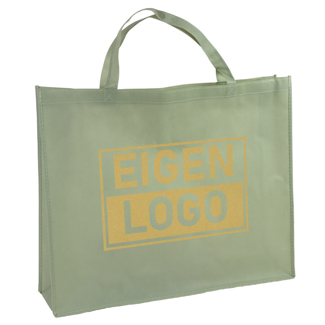 Shopper bedrukken Groen non woven 54x14x45cm - Spoed