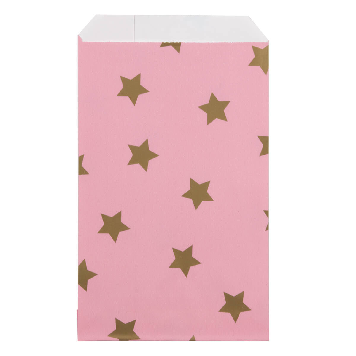 200x Papieren Zakjes Stars Gold 12x19cm