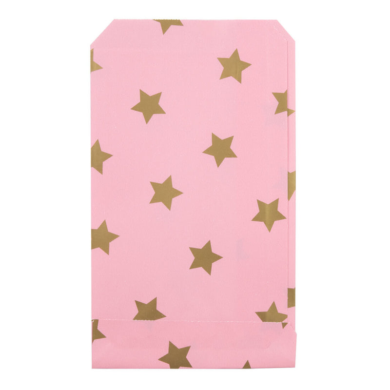200x Papieren Zakjes Stars Gold 12x19cm