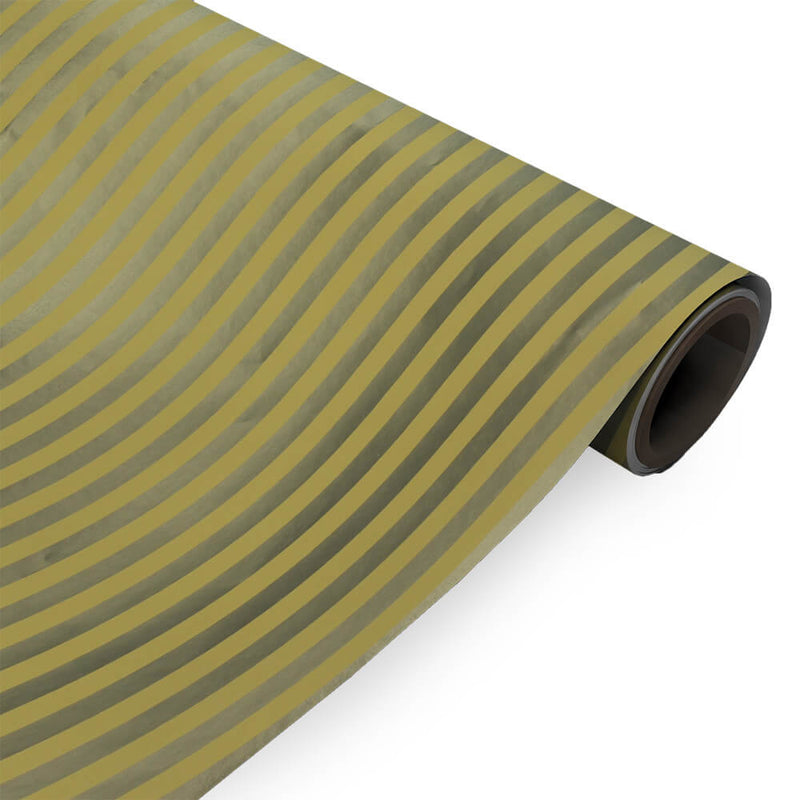 Inpakpapier Goud Gemetalliseerde strepen 50cm x 100mtr