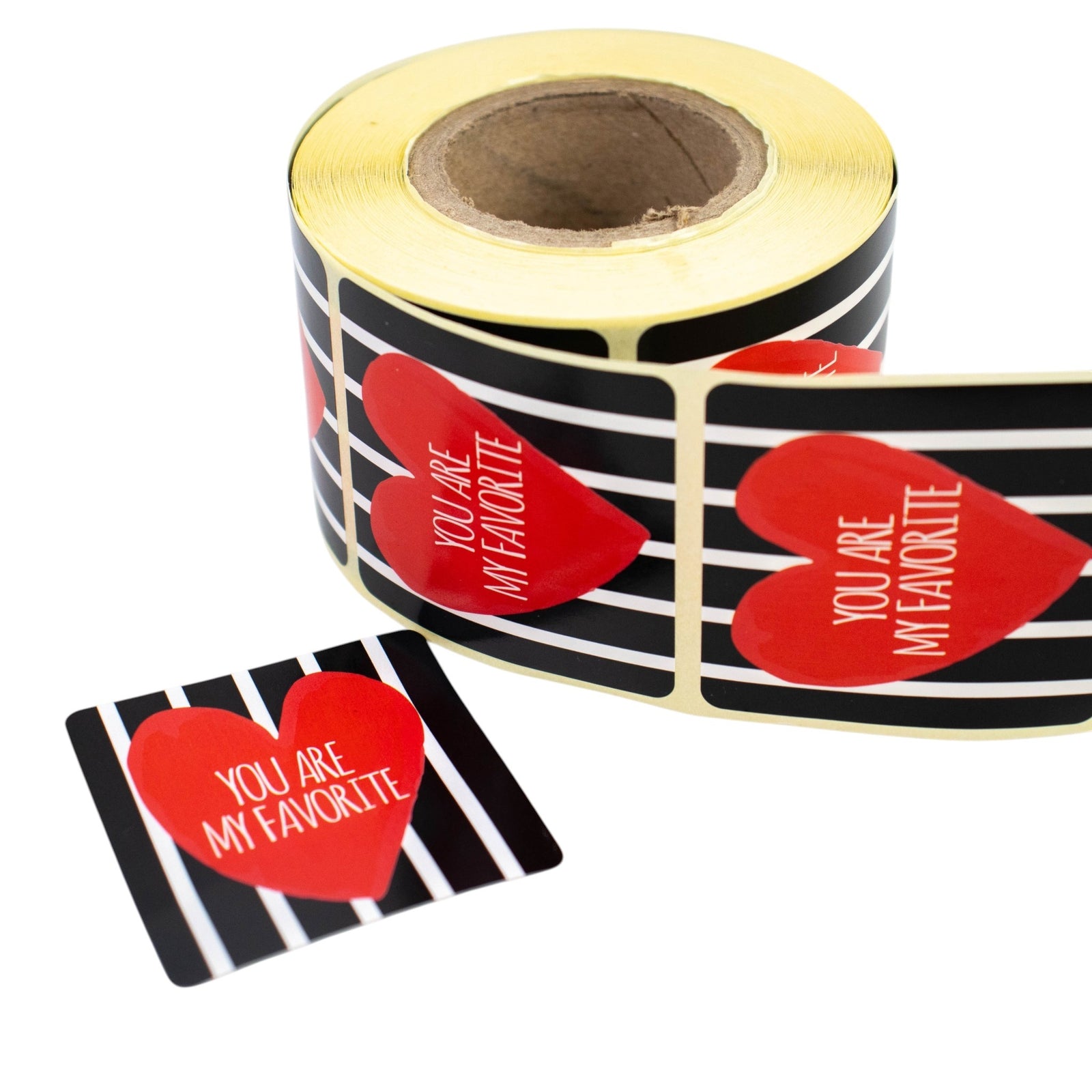 500x sticker 'You are my favorite' Rood-Zwart-Wit 50mm