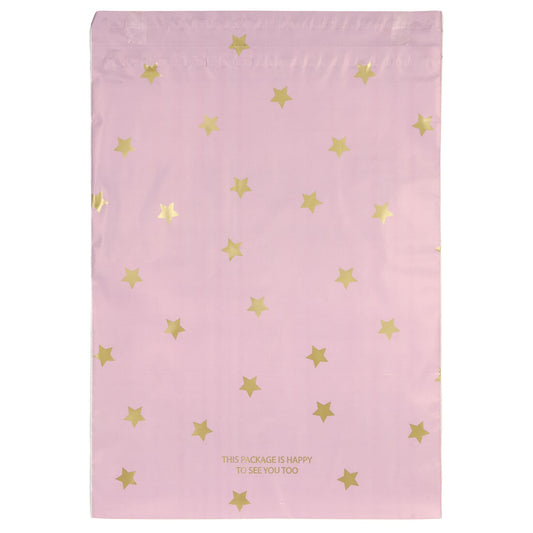100x verzendzakken Stars Gold Medium Retoursluiting