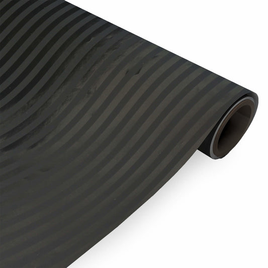 Inpakpapier Zwart/grijs Gemetalliseerde strepen 50cm x 100mtr