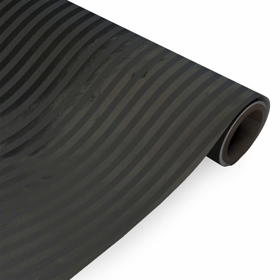 Inpakpapier Zwart/grijs Gemetalliseerde strepen 50cm x 100mtr