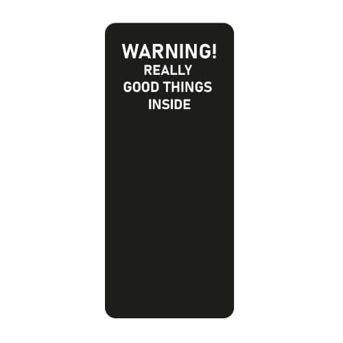 100x sluitsticker 'Warning: Really Good Things Inside'
