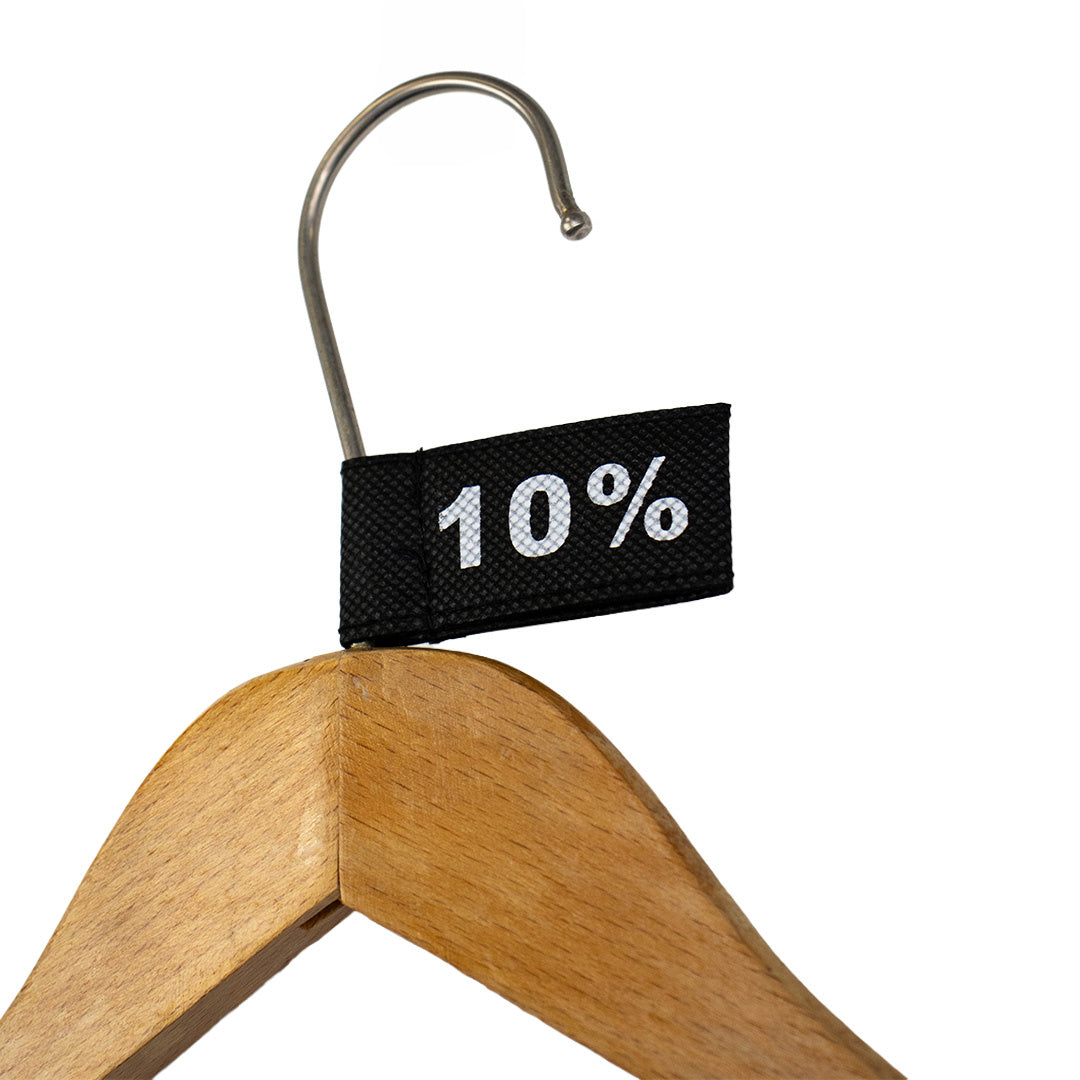 50x Kledinglabel 3x6cm - 10% zwart