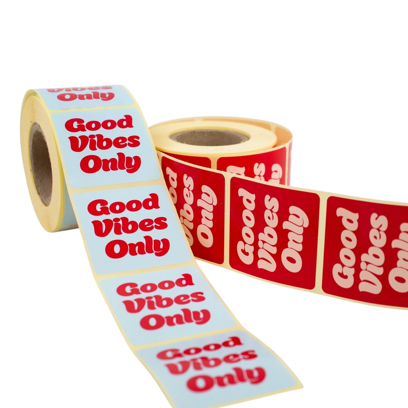 500x sticker 'Good vibes only' assorti Roze-Rood 50mm