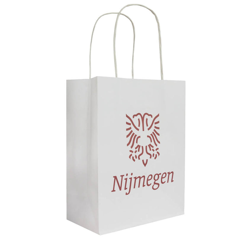 Basic papieren tas 18x9x23cm 1 kleur bedrukt