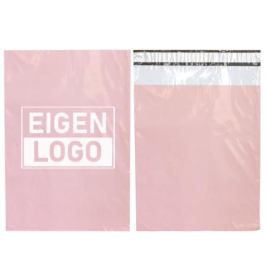 Roze verzendzakken bedrukken Medium