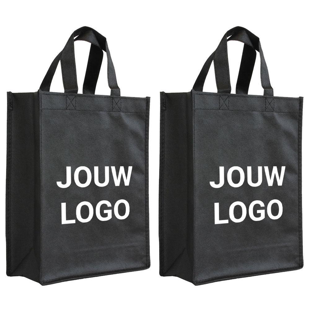 Shopper bedrukken Zwart non woven 24x10x30cm - Spoed