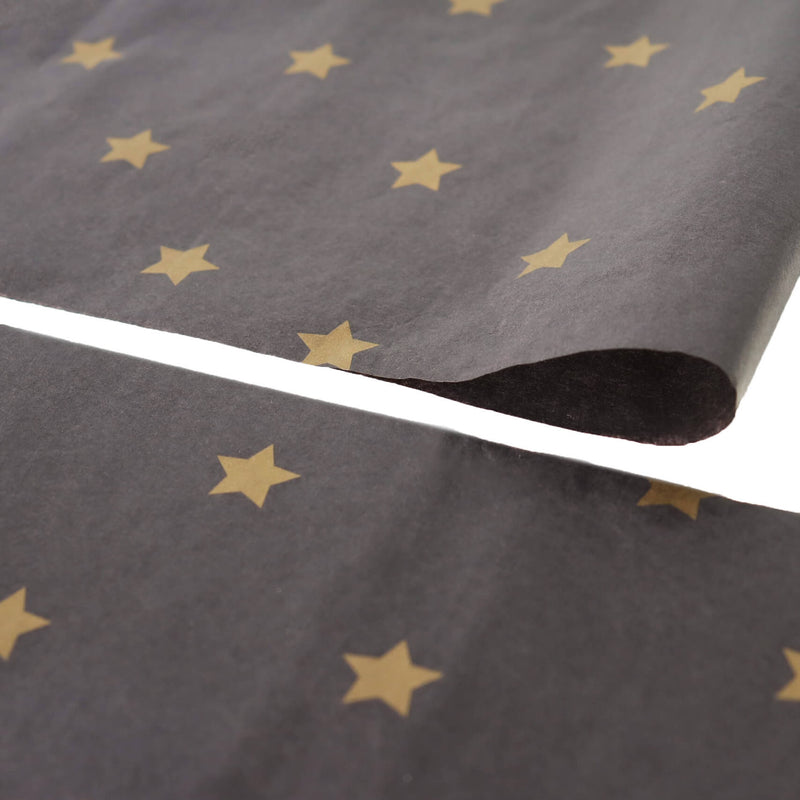Vloeipapier 35x50cm Black Stars Gold