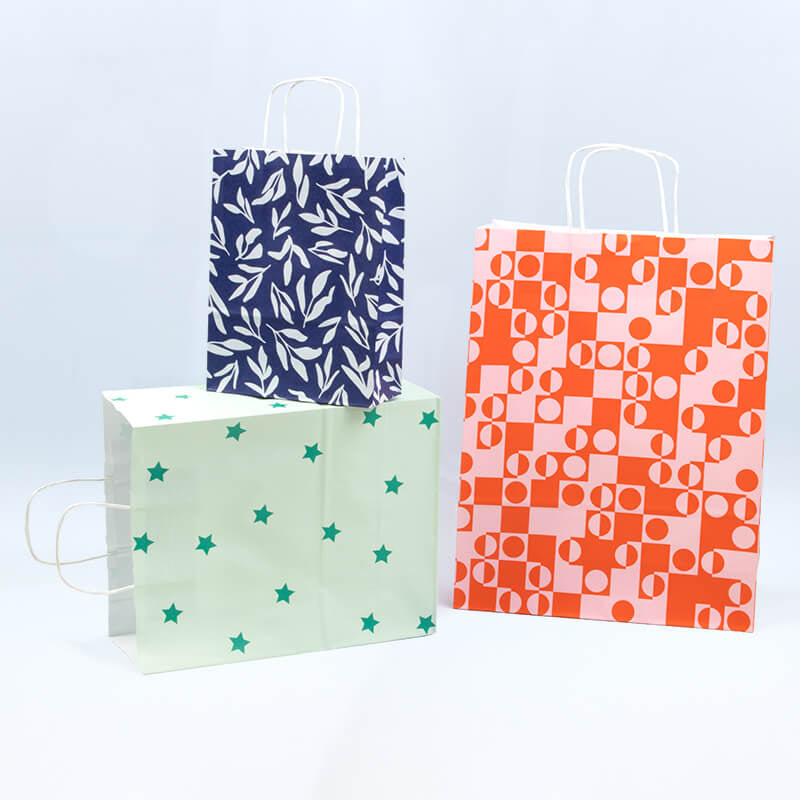 50x papieren tasjes Leaves A5