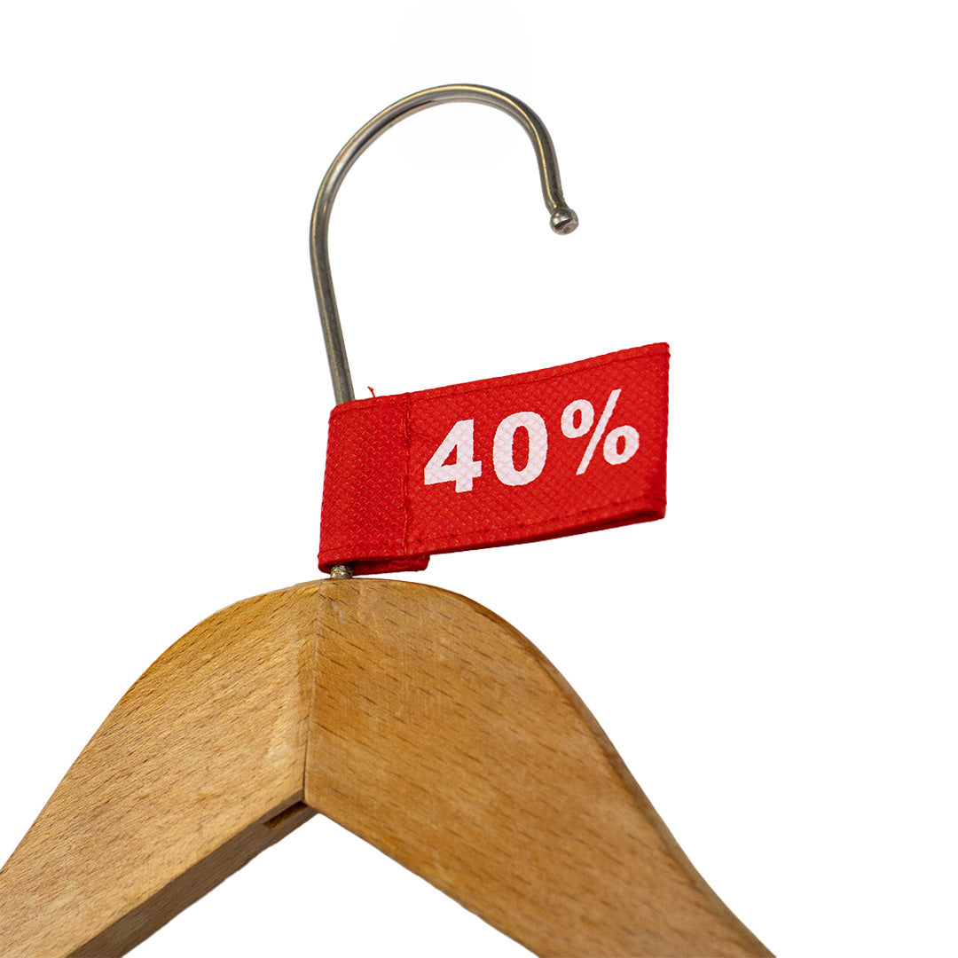 50x Kledinglabel 3x6cm - 40% rood