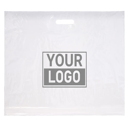 Plastic tassen bedrukken 60x51+2x4cm wit
