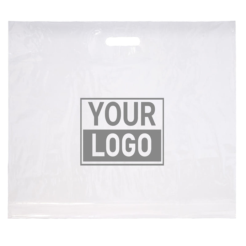Plastic tassen bedrukken 60x51+2x4cm wit