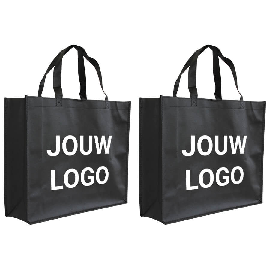 Shopper bedrukken Zwart non woven 42x12x35cm - Spoed