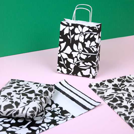 50x papieren tasjes Blooms A4