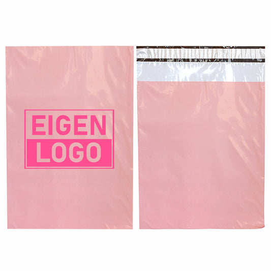 Roze verzendzakken bedrukken met NEON Medium