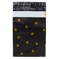 100x verzendzakken Black Stars Gold Small