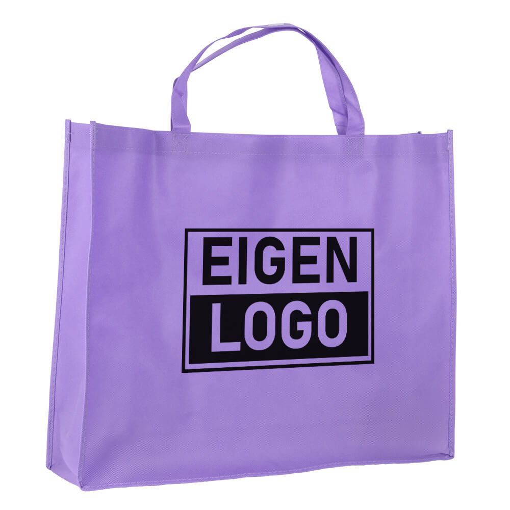Shopper bedrukken Lila non woven 54x14x45cm