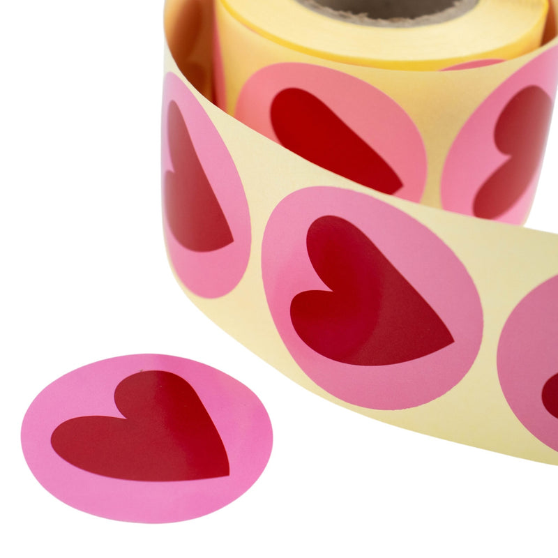 500x sticker 'Heart' Roze-Rood 50mm