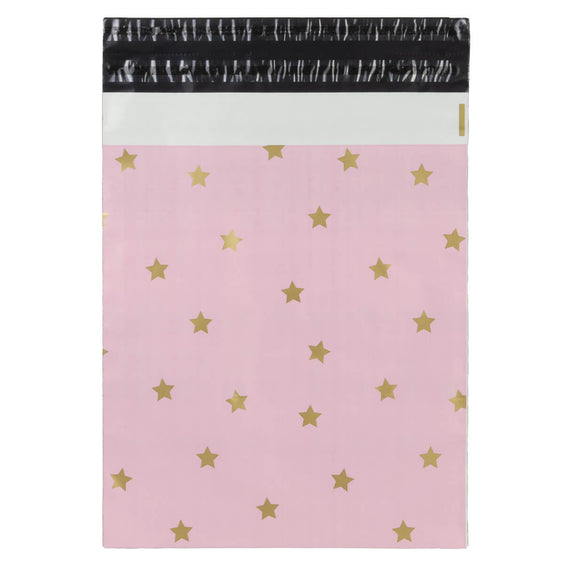 100x verzendzakken Stars Gold Medium Retoursluiting