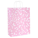 50x papieren tasjes Dots Roze A3